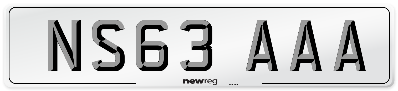 NS63 AAA Number Plate from New Reg